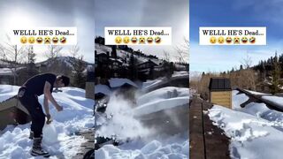 Guy falls off roof while on the job