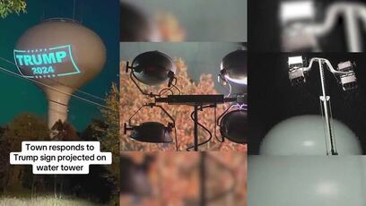 This guy projected a Trump sign on his town's water tower