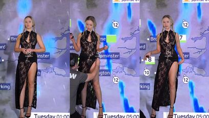 Sexy weather lady caused a storm in my pants