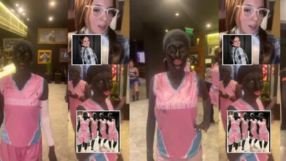 Young chicks wear BLACK FACE in public