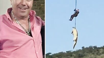 Police airlift a crocodile with the body of a 59-year-old businessman inside it