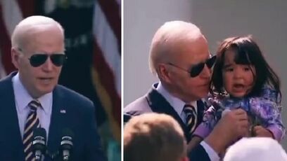 Nothing to see here, just Joe Biden holding a MISERABLE toddler