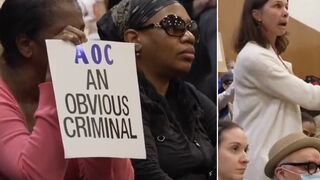 'Are you going to stop THIS': AOC torched at town hall, two people get removed