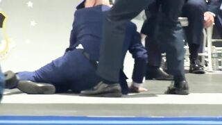 Joe Biden falls during U.S. Air Force Academy graduation ceremony