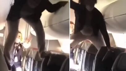 'Seems a bit demonic': woman went wacky on airplane and it's on video