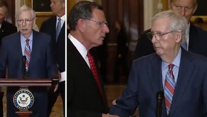 Mitch McConnell freezes during news conference, needs help from escort