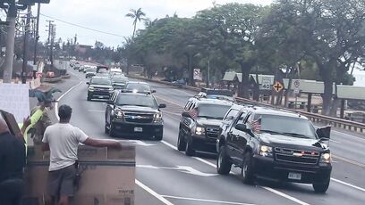Joe Biden’s entourage arrives in Lahaina