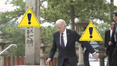 Joe Biden almost slipped and faceplanted but somehow caught himself