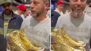 Man buys autographed pair of Trump shoes for YUGE price