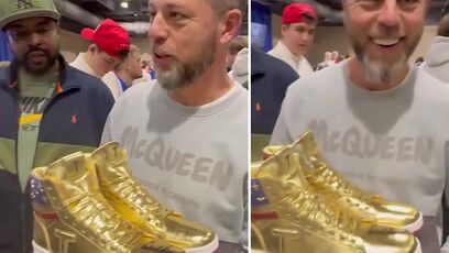 Man buys autographed pair of Trump shoes for YUGE price