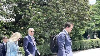 Biden ignores people on way to Marine One