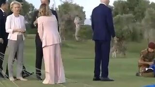 Joe Biden seen veering off, but it turns out he was giving someone a thumbs up