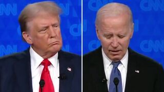 Trump gives Biden a double take
