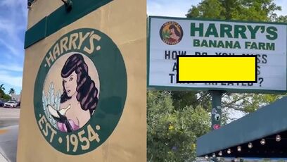 Harry's Banana Farm slammed for anti-Trump sign