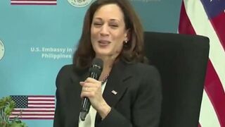 What's wrong with Kamala Harris in this video?