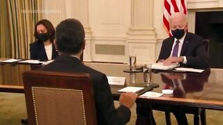 Joe and Kamala talking about the border