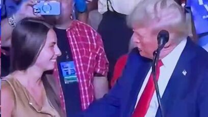 "She saved my life" - Trump thanks woman on stage
