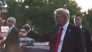Trump's video includes footage from that day in Butler, PA