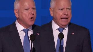 Tim Walz repeats conflated 'lie', son breaks down in tears