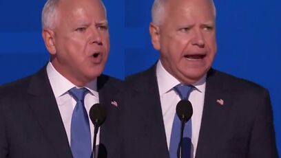 Tim Walz repeats conflated 'lie', son breaks down in tears