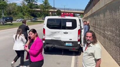 Media members involved in car crash; Tim Walz motorcade keeps going