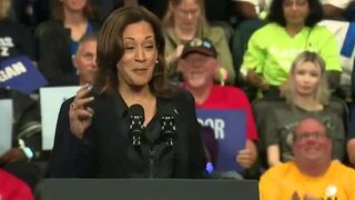 Kamala's teleprompter went out briefly, you can tell when
