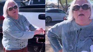 Woman busted stealing Trump flag, video doesn't lie
