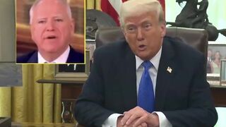 Trump mocks Tim Walz, says he'd be "in trouble" if he ever tried fighting anyone