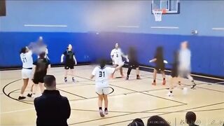 Giant male injures 3 girls during basketball game, coach throws in the towel