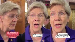 Elizabeth Warren sulks over Trump's decision on Department of Education