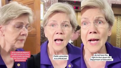 Elizabeth Warren sulks over Trump's decision on Department of Education