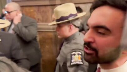NYC mayoral candidate Zohran Mamdani screams at Tom Homan