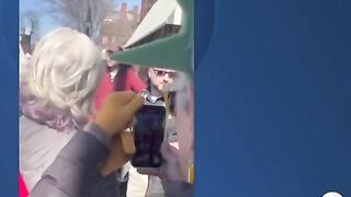 Video emerges of JD Vance and pro-Ukraine protesters