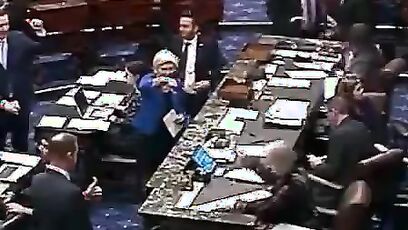 Pochontas, aka Elizabeth Warren, holds a BIG THUMBS DOWN to keeping males out of girls sports