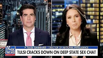 Tulsi Gabbard has bad news for the 100 intel officials part of the Deep State S*X Chat