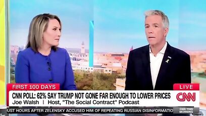 Joe Walsh looks empty inside as he repeats bogus false narrative about Trump