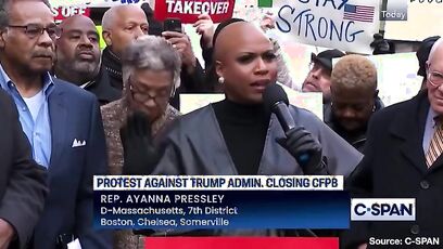 Ayanna Pressley says Democrats will work with anyone who will censor the American people