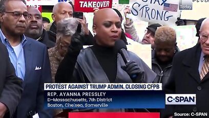 Ayanna Pressley says Democrats will work with anyone who will censor the American people