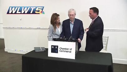 Mitch McConnell fell twice, then spotted in a wheelchair