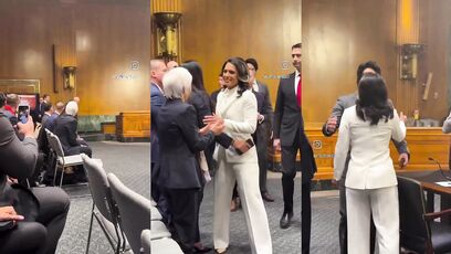 'USA, USA, USA' - chant breaks out when Tulsi Gabbard enters Confirmation hearing