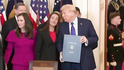 'I don’t think this is the appropriate time' - Trump puts reporter in check while signing Laken Riley Act