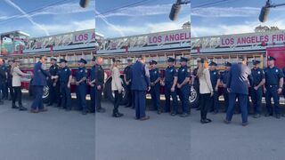 'Thank you for saving America, Mr. President' - LAFD firefighter