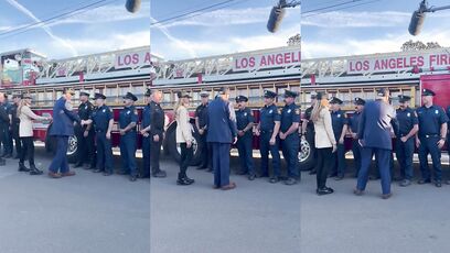 'Thank you for saving America, Mr. President' - LAFD firefighter