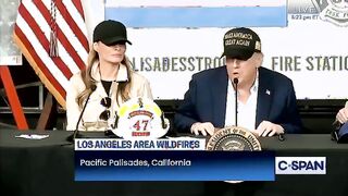 Guy takes Karen Bass' microphone away during talks with Trump