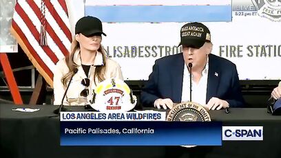 Guy takes Karen Bass' microphone away during talks with Trump
