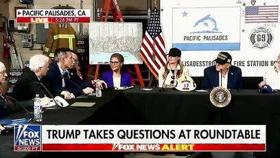 'in all fairness. We like water to put out fires. It's really quite efficient' - Trump to Democrat Rep.