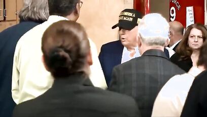 LAFD reacts when Trump walks in