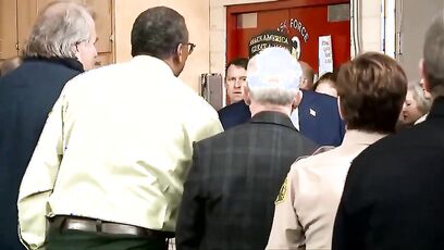 LAFD reacts when Trump walks in