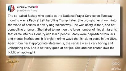 WOKE Bishop Mariann Budde goes on The View, tried blaming Trump