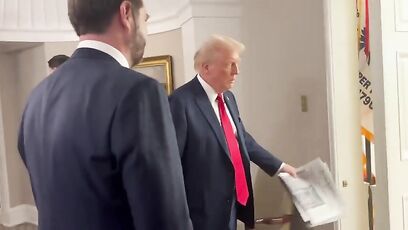Mike Johnson records JD Vance's first time in Oval Office